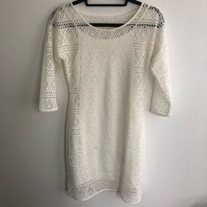 Express White Long Sleeve Dress. Size S